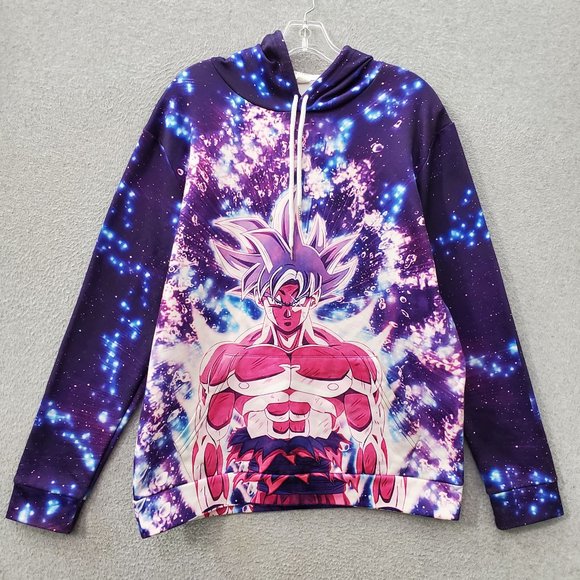 Dragon‎ Ball Super Men Sweatshirt Medium Purple Hoodie Ultra Instinct Goku READ - Picture 1 of 9